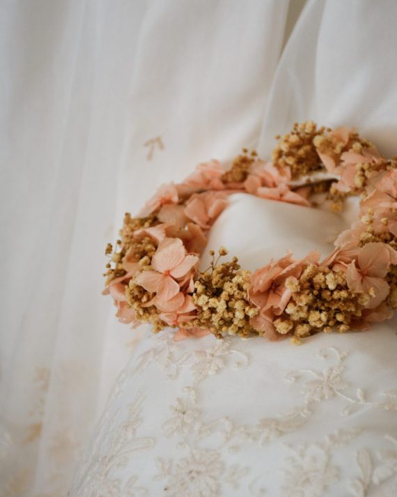 Corona flores preservadas niña comunión colette