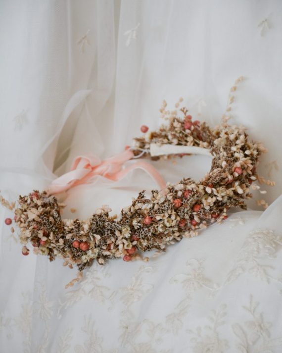 Corona Novia flores preservadas Liv