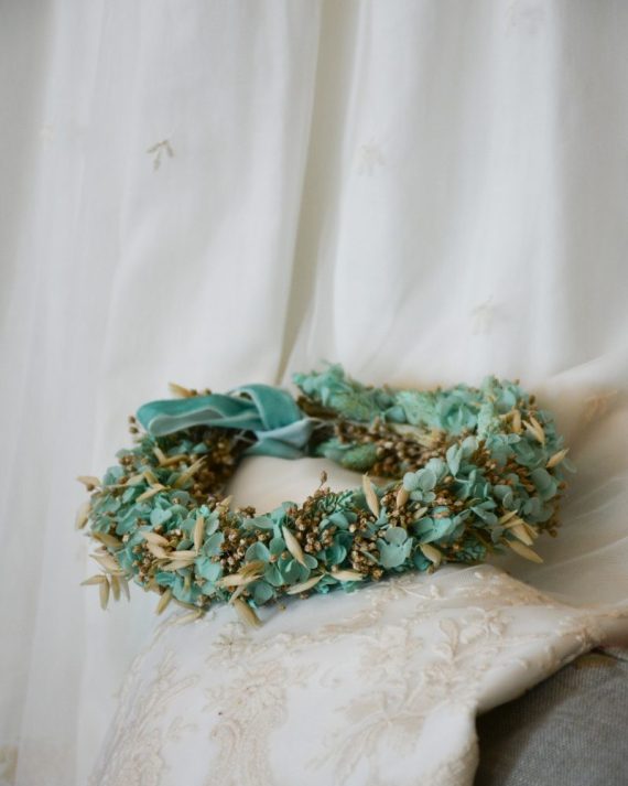 Corona flores hortensia Elly